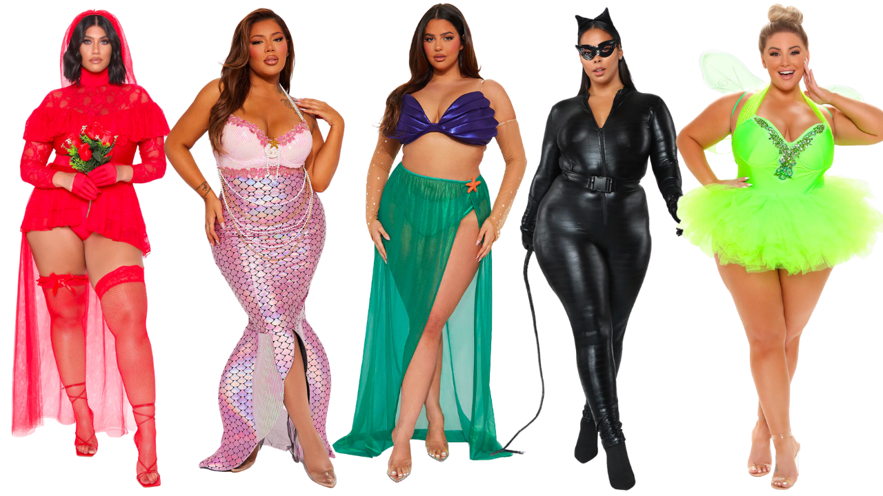 Plus size fashion blogger Natalie in the City hares where to shop for plus size Halloween costumes and costume ideas.